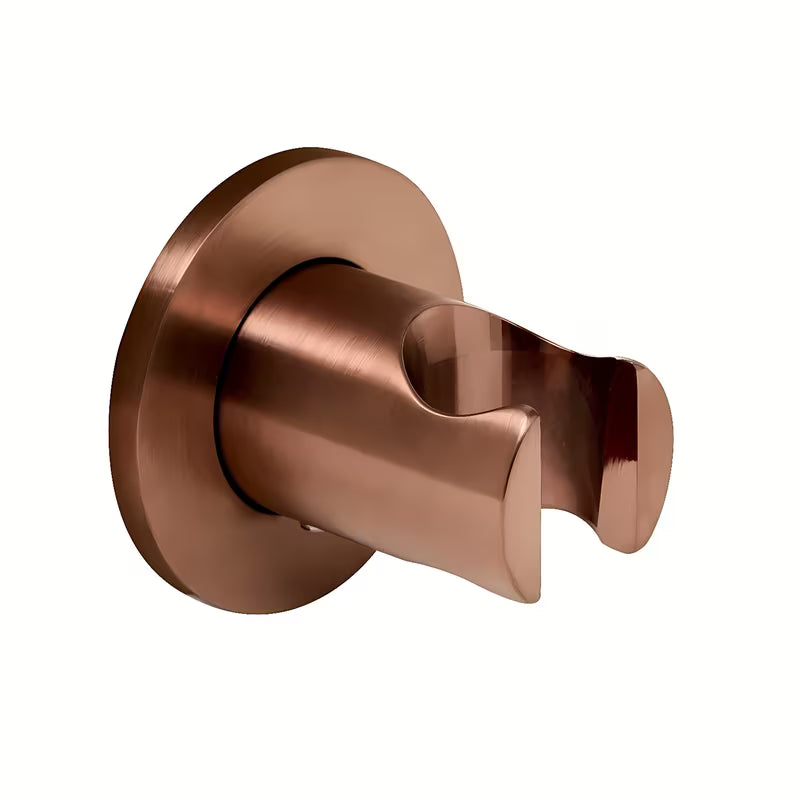 Pevný držák sprchy SAT Aurum v povrchové úpravě rose gold brushed s kulatým tvarem pro montáž na stěnu.