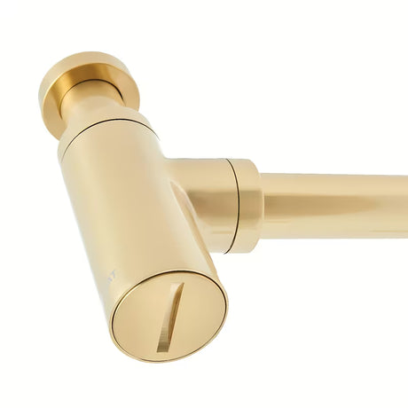 Umyvadlový sifon SAT Aurum v lesklé zlaté barvě s kulatým designem a napojením DN32