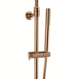 Sprchový systém SAT Aurum s termostatickou baterií v provedení rose gold brushed s hlavovou a ruční sprchou.