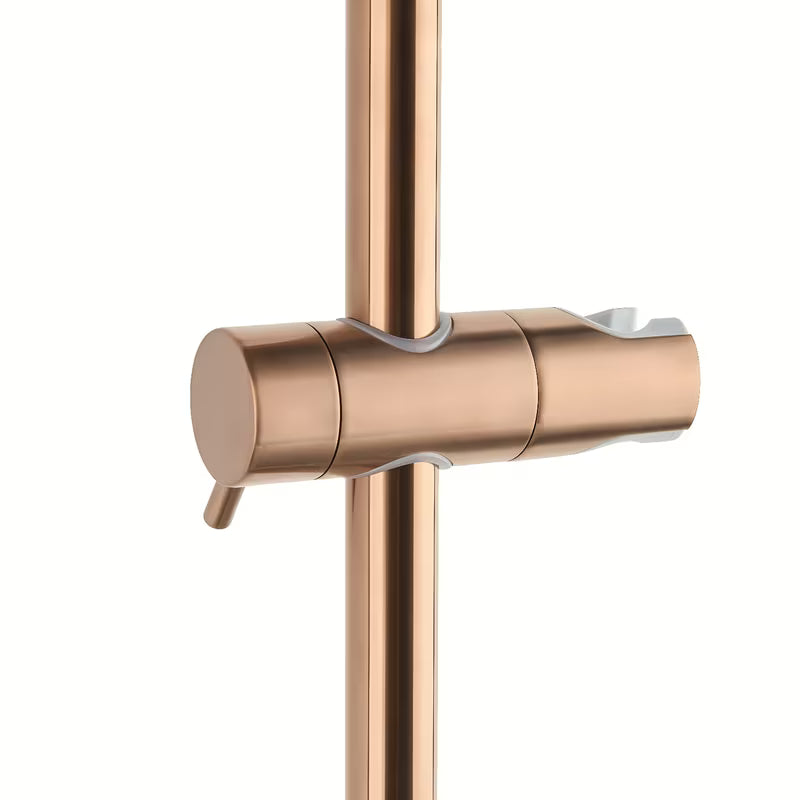 Sprchový systém SAT Aurum s termostatickou baterií v provedení rose gold brushed s hlavovou a ruční sprchou.