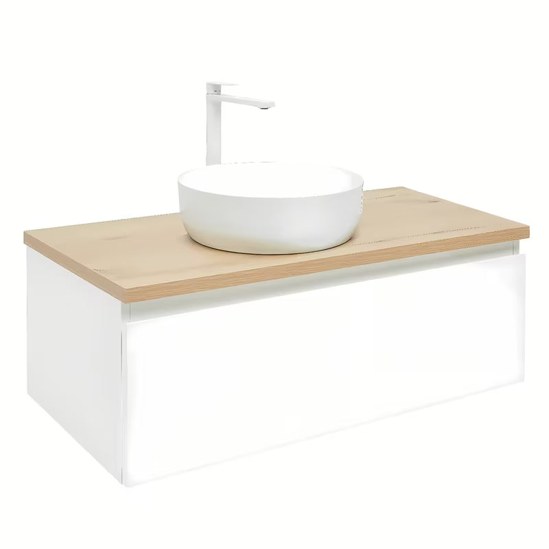 Závěsná koupelnová skříňka SAT B-Way 1 99x45x30 cm v bílém lesku s krycí deskou