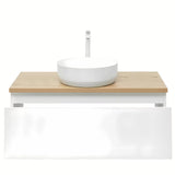 Závěsná koupelnová skříňka SAT B-Way 1 99x45x30 cm v bílém lesku s krycí deskou