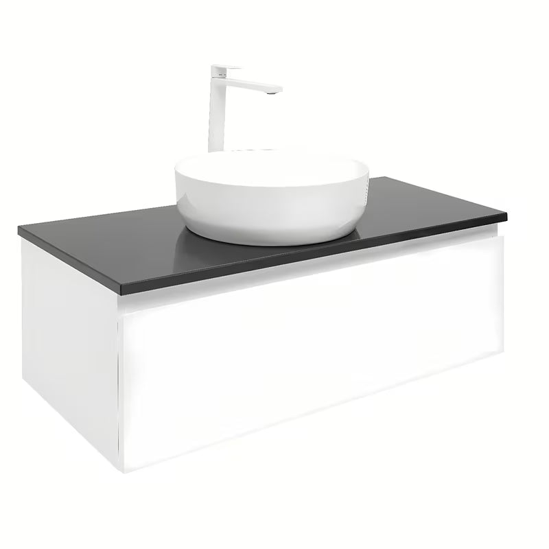 Bílá závěsná koupelnová skříňka SAT B-Way 1 s krycí deskou, 99x45x30 cm