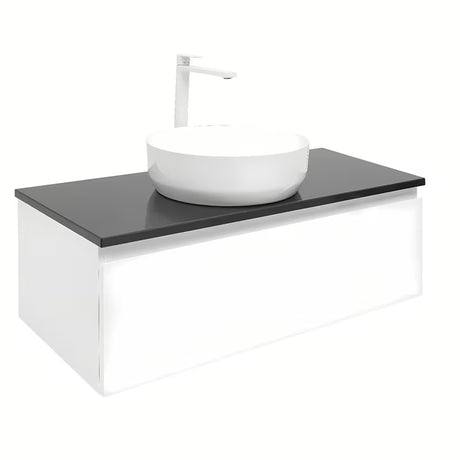 Bílá závěsná koupelnová skříňka SAT B-Way 1 s krycí deskou, 99x45x30 cm