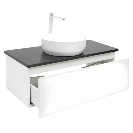 Bílá závěsná koupelnová skříňka SAT B-Way 1 s krycí deskou, 99x45x30 cm