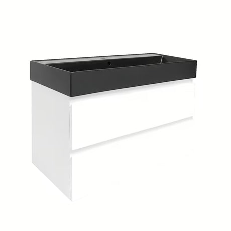 Závěsná koupelnová skříňka s umyvadlem SAT B-Way 1 v bílém lesku 99x50x45 cm