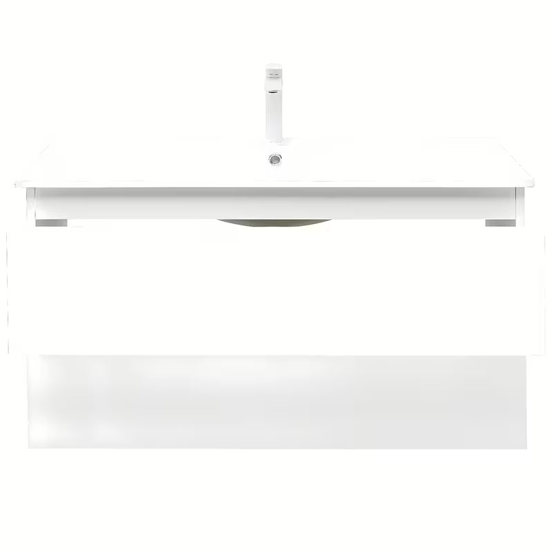 Závěsná koupelnová skříňka SAT B-Way 1 s umyvadlem v bílém lesku 99x45x50 cm
