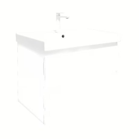 Závěsná koupelnová skříňka s keramickým umyvadlem SAT B-Way 1 v bílé barvě, 79x50x45 cm.