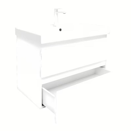 Závěsná koupelnová skříňka s keramickým umyvadlem SAT B-Way 1 v bílé barvě, 79x50x45 cm.