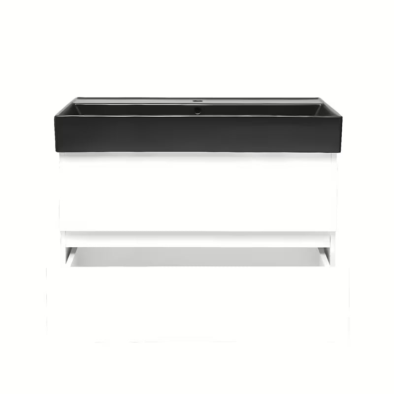 Viseća kupaonski ormarić s keramičkim umivaonikom SAT B-Way 1 u sjajnoj bijeloj boji, 79x50x45 cm.