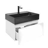 Viseča kopalniška omarica s keramičnim umivalnikom SAT B-Way v beli sijajni izvedbi 59x45x30 cm