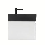 Viseča kopalniška omarica s keramičnim umivalnikom SAT B-Way v beli sijajni izvedbi 59x45x30 cm