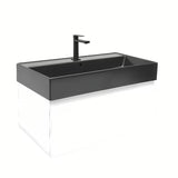 Závěsná koupelnová skříňka s keramickým umyvadlem SAT B-Way 1 v bílém lesku 79x45x30 cm.