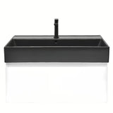 Závěsná koupelnová skříňka s keramickým umyvadlem SAT B-Way 1 v bílém lesku 79x45x30 cm.