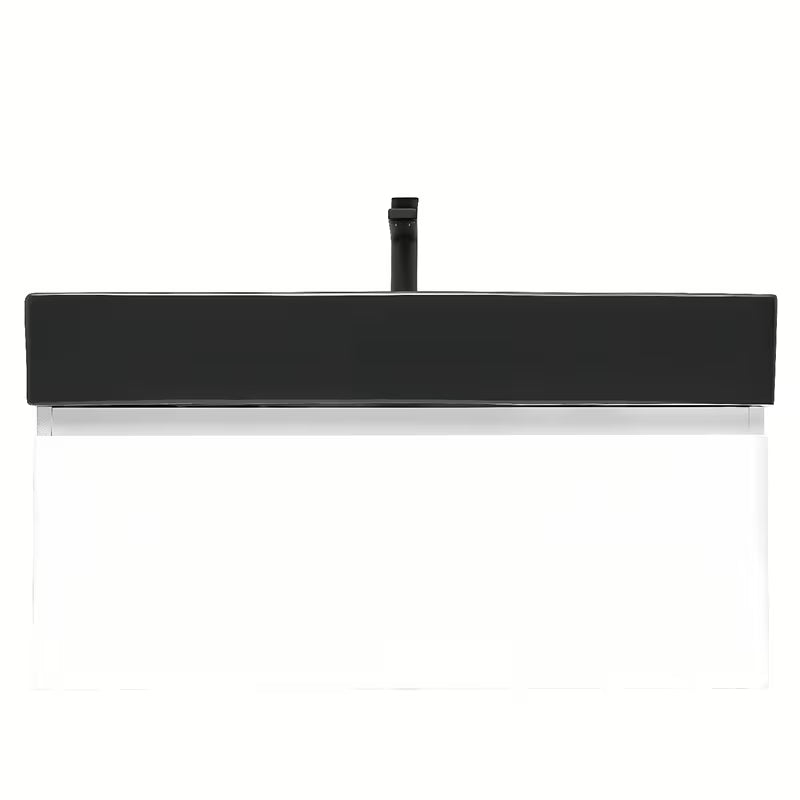Závěsná koupelnová skříňka s keramickým umyvadlem SAT B-Way 1 v bílém lesku 79x45x30 cm.