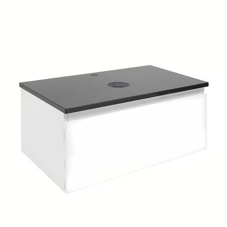 Závěsná koupelnová skříňka SAT B-Way 1 v bílé barvě s lesklým povrchem, 79x45x30 cm.