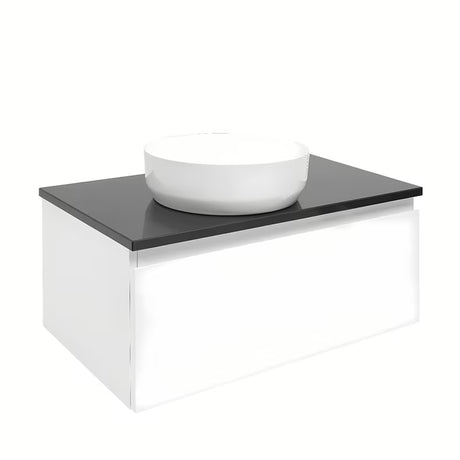 Závěsná koupelnová skříňka SAT B-Way 1 v bílé barvě s lesklým povrchem, 79x45x30 cm.