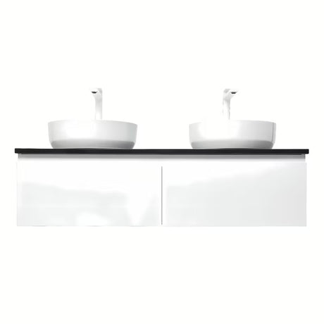 Závěsná koupelnová skříňka SAT B-Way 119x45x30 cm v bílém lesku s krycí deskou