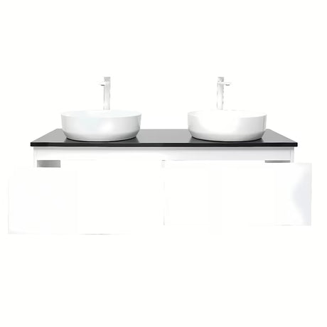 Závěsná koupelnová skříňka SAT B-Way 119x45x30 cm v bílém lesku s krycí deskou