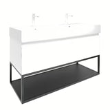Závěsná skříňka SAT B-Way s dvojumyvadlem v bílém lesku 119x45x30 cm