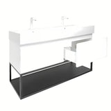 Závěsná skříňka SAT B-Way s dvojumyvadlem v bílém lesku 119x45x30 cm