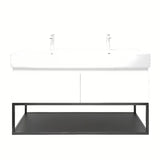 Závěsná skříňka SAT B-Way s dvojumyvadlem v bílém lesku 119x45x30 cm