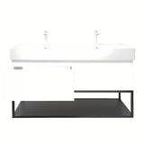 Závěsná skříňka SAT B-Way s dvojumyvadlem v bílém lesku 119x45x30 cm
