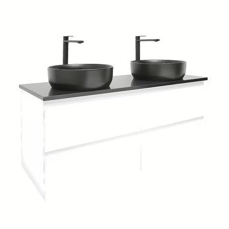 Závěsná koupelnová skříňka s umyvadlem SAT B-Way v bílém lesku 119x45x50 cm