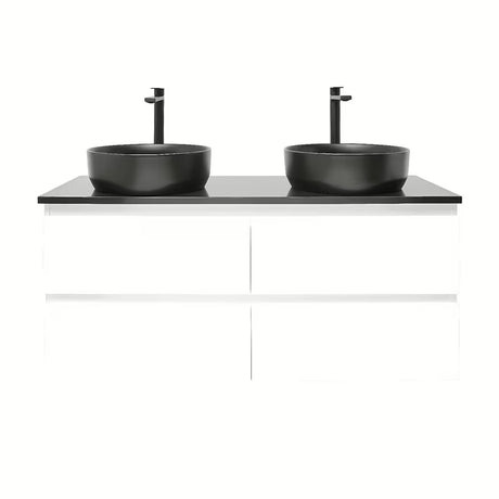 Závěsná koupelnová skříňka s umyvadlem SAT B-Way v bílém lesku 119x45x50 cm