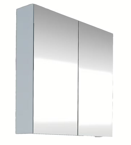 Bílá zrcadlová skříňka SAT B-Way 80 x 75 cm do koupelny s možností levého i pravého otevírání.