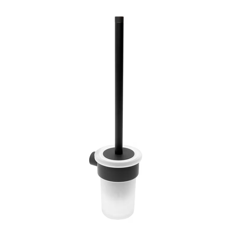 Nástěnná WC štětka SAT B-Way R v matné černé barvě s oblým minimalistickým designem.