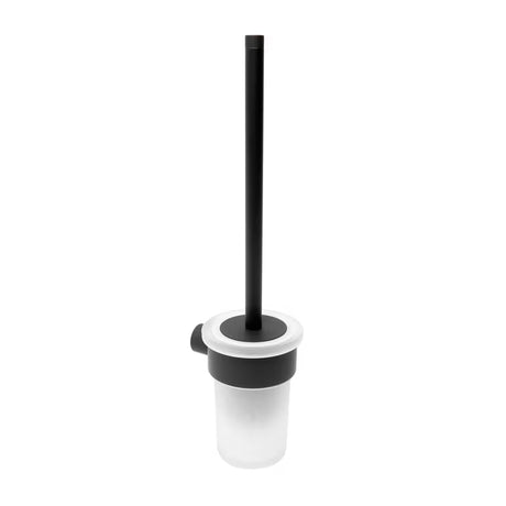 Nástěnná WC štětka SAT B-Way R v matné černé barvě s oblým minimalistickým designem.