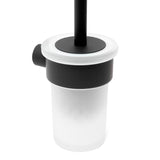 Nástěnná WC štětka SAT B-Way R v matné černé barvě s oblým minimalistickým designem.