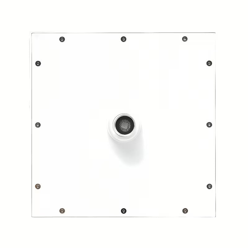 Bílá matná hlavová sprcha SAT B-Way, čtvercová 200 x 200 mm s jedním sprchovým proudem.