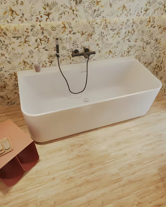 Vanový set SAT B-Way v matné černé s ruční sprchou, nástěnným držákem a hadicí 1,5 m.