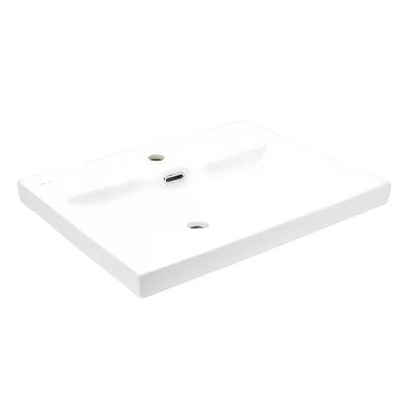 Nábytkové keramické umyvadlo SAT B-Way 60,5x46,5 cm v matné bílé barvě s otvorem pro baterii uprostřed