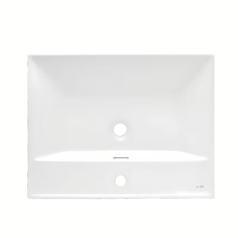 Nábytkové keramické umyvadlo SAT B-Way 60,5x46,5 cm v matné bílé barvě s otvorem pro baterii uprostřed