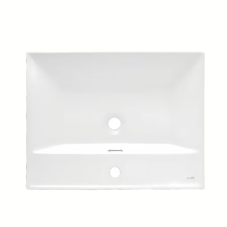 Nábytkové keramické umyvadlo SAT B-Way 60,5x46,5 cm v matné bílé barvě s otvorem pro baterii uprostřed