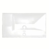 Bílé keramické nábytkové umyvadlo SAT B-Way 81x46 cm s odkládací plochou vpravo a otvorem pro baterii uprostřed.