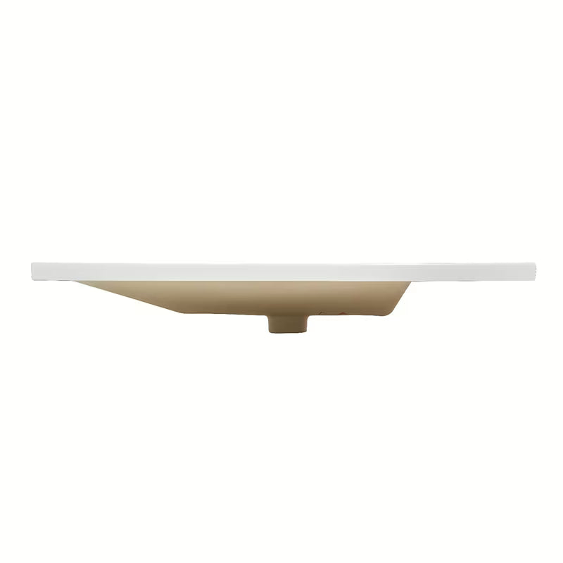Nábytkové keramické umyvadlo SAT B-Way 81x46 cm v bílé matné barvě s odkládací plochou vpravo.