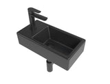 Koupelnová sestava SAT Brevis v černé barvě s umývátkem 40,5 x 20,5 cm, baterií a sifonem