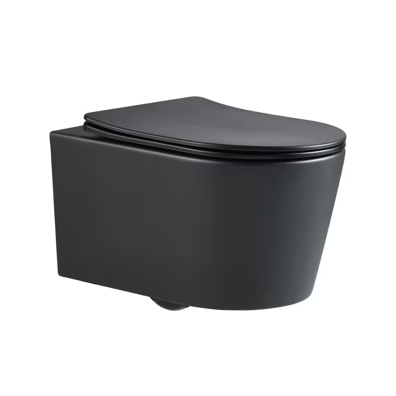 Černo-matné závěsné WC SAT Brevis se skrytým uchycením a sedátkem SoftClose