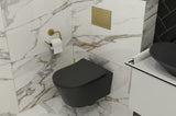 Černo-matné závěsné WC SAT Brevis se skrytým uchycením a sedátkem SoftClose