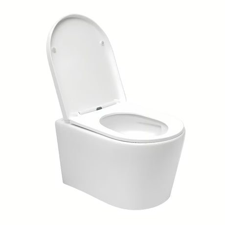 Závěsné WC SAT Brevis v bílé barvě se sedátkem SoftClose a skrytým uchycením.