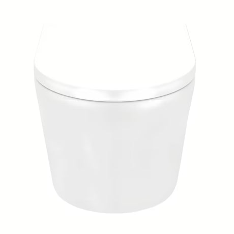 Závěsné WC SAT Brevis v bílé barvě se sedátkem SoftClose a skrytým uchycením.