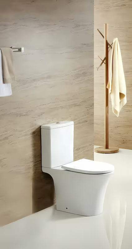 Bílé volně stojící WC kombi SAT Brevis s nádržkou, prkénkem SoftClose a duálním splachováním
