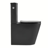 Volně stojící WC kombi SAT Brevis v černo-matné barvě s bezokrajovou mísou a sedátkem SoftClose.