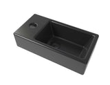 Závěsné umývátko SAT Brevis 40,5x20,5 cm v černé matné barvě s levým otvorem pro baterii.
