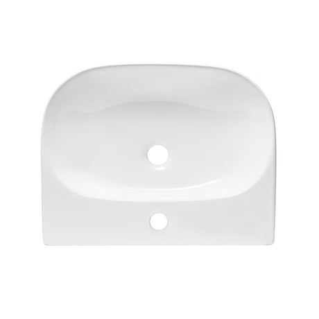 Bílé závěsné keramické umyvadlo SAT Brevis 50x38,5 cm bez přepadu s otvorem pro baterii.