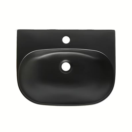 SAT Brevis závěsné keramické umyvadlo 50 x 38,5 cm v černé matné barvě